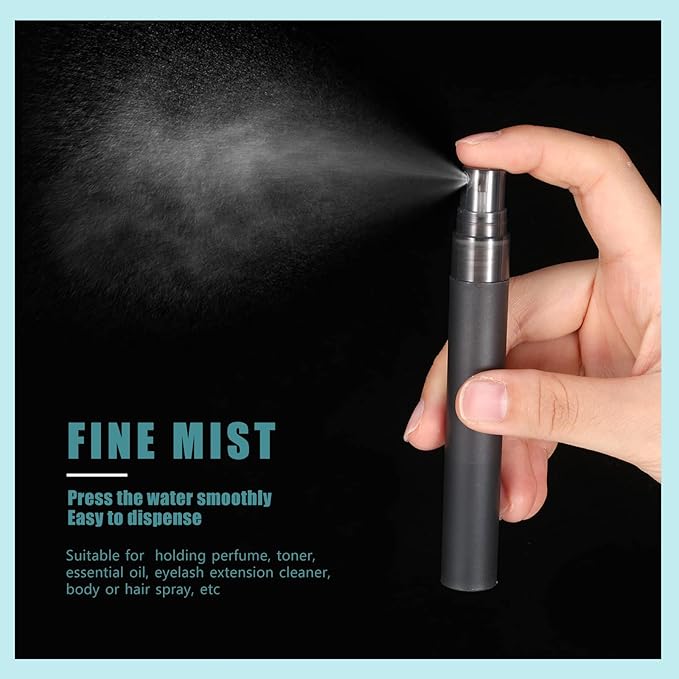 Remerry 10 ml Perfume Spray Bottles Plastic Travel Refillable Mini Bottles for Women Small Fine Mist Sprayers Portable Frosted Perfume Sprayers Empty Atomizer for Essential Oil (100 Pcs)