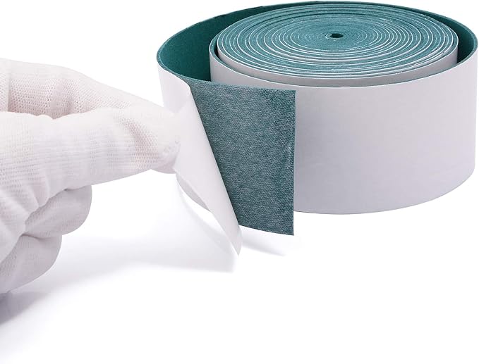 FOSHIO Micro Fiber Felt for Squeegee Edge Wrapping 2 Meters Length - Dark Green Suede Felt to Cover The Edges of Hard Card Squeegees