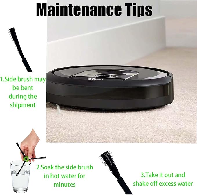 Replacement Parts Kit Compatible with iRobot Roomba Combo j7+ Plus, Combo j9+,Combo 10 Max Vacuum, Includes 1 set Roller Brushes, 4 Mop Pads, 4 HEPA Filters, 4 Side Brushes, 4 Dust Bags