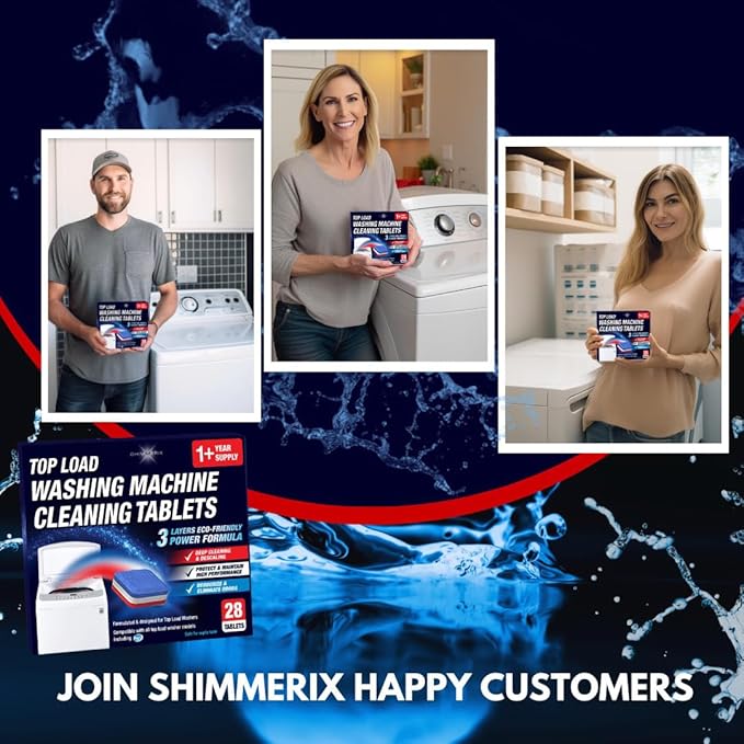 Washing Machine Cleaner Tablets 84 Pack for HE Top Load - Eco Friendly Washer Machine Cleaning Tablets - 3 Layers Septic Safe Wash Machine Full Deodorizer Descaler Protector - 3 Plus Year Supply