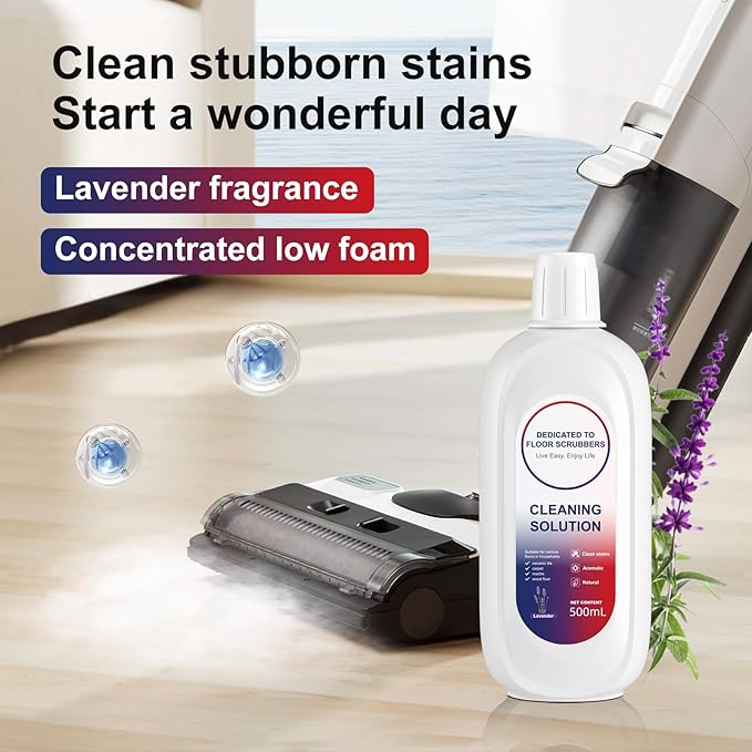 Nukisa Floor Cleaning Solution Compatible With Tineco, Deep Cleans for Multiple Hard Floors, Suitable With All Robot Vacuums with Mopping and Cordless Wet/Dry Vacuum Mop Cleaner (Lavender 1 Bottle)