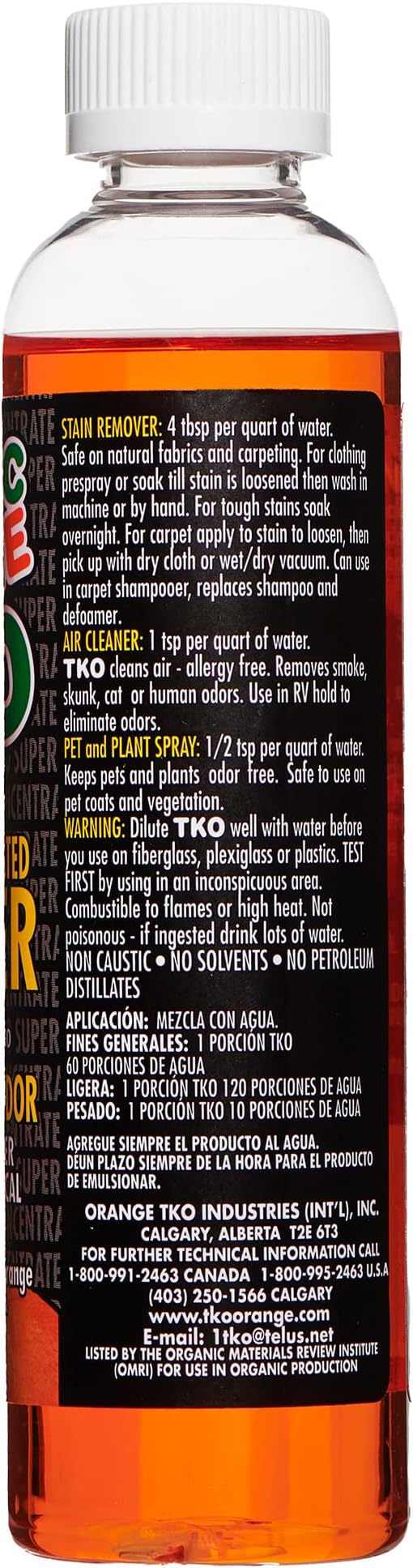 Stain remover, Floor cleaner, Degreaser, Glass cleaner, Multi Purpose Citrus Cleaner, Deodorizer, Stain Remover, Pet Safe, Non Toxic (8oz)