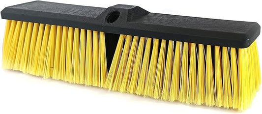 FRAXIR Push Broom Head Outdoor Large Stiff Bristle Broom Head - Excellent Cleaning Performance - Easy Installation Broom Head(18 inches)