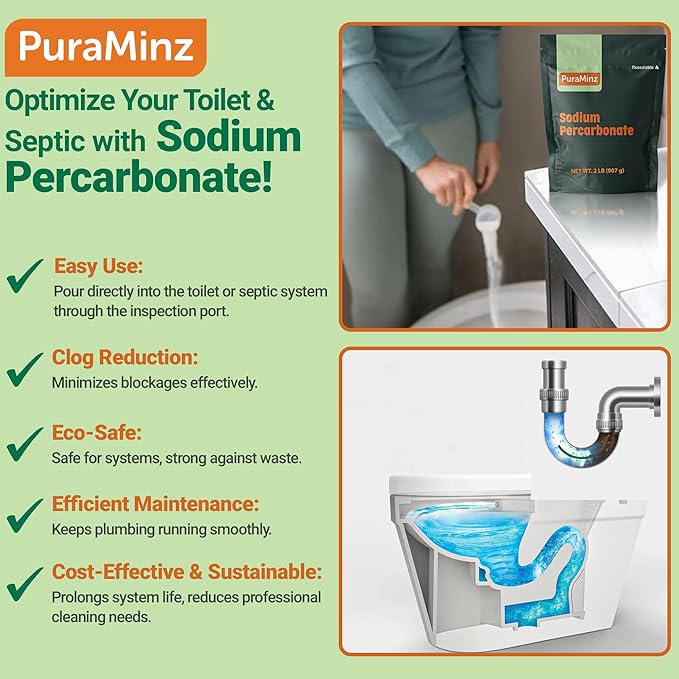 Premium Sodium Percarbonate - 2 Pounds - Oxygen Bleach/Solid Hydrogen Peroxide. Color-Safe Stain & Grime Remover, Multi-Use Cleaner for Home & Laundry- Packed in Durable Resealable Packaging.