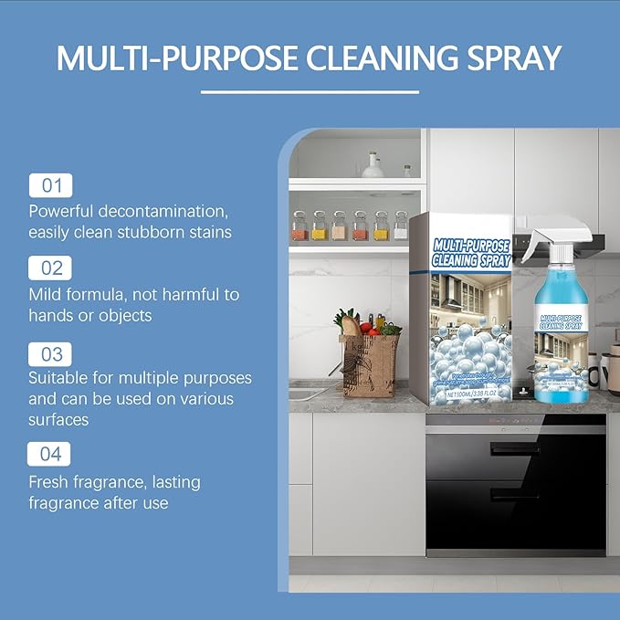 Spray Splash Cleaner, 2026 Upgraded Splash Spray All Purpose Cleaner, Multi-Purpose Handheld Degreaser, Foam Sprays Cleaners for Stove, Oven, Kitchenware (1)