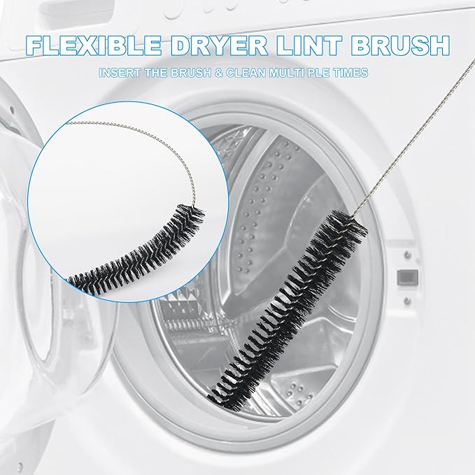 Dryer Vent Cleaner Brush Kit - 26 inch and 27.5 inch Clothes Dryer Lint Vent Trap Cleaning Brush, 660mm and 700mm Flexible Lint Remove for Household Dust Cleaning