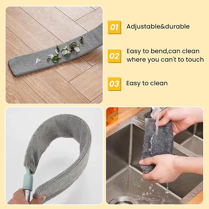 Retractable Gap Dust Cleaning Artifact |Extendable Duster Cleaning Tool for Hard-to-Reach Areas |Reusable Washable Dusting Wand for Home,Ceiling,Blinds,Under Furniture (2)