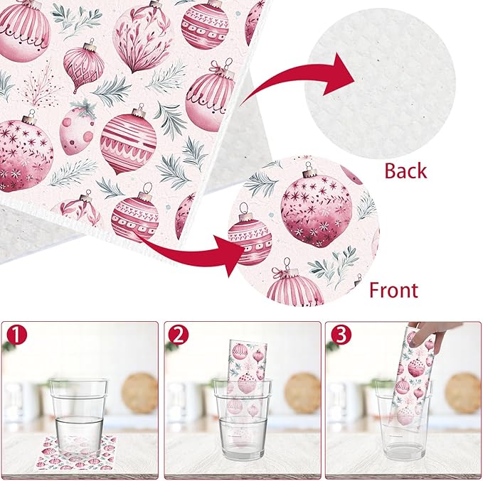 Winter Christmas Swedish Dishcloths for Kitchen - 6PCS Joy to the World Swedish Cloths for Washing Dishes, Snowman Merry Xmas Reusable Dish Towels, Holiday Winter Washable Cleaning Sponge Gift