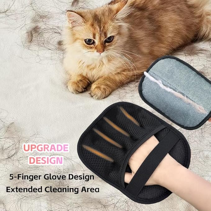 KENDINIX Valentines Day Gifts 2 Packs Pet Hair Removal Glove,Pet Hair Remover for Cat & Dog,New Upgraded Electrostatic Gloves Pet Hair,Reusable Electro Static Pet Hair Remover Electrostatic Gloves