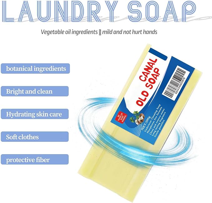 Canal Old Soap with Brush, Grand Old Soap for Stains, Canal Underwear Cleaning Laundry Long Lasting Fragrance Soap Bars, Gentle Not Hurt Hands Removing Old Stains (1PCS)
