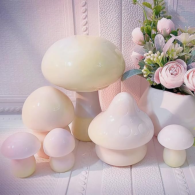 6 Pack Mushroom Mold Mushroom Candle Mold Plant Resin Mold Clay Mold Candle Making Molds Craft Supplies 3D Mold Silicone Mold for Resin Resin Casting Mold