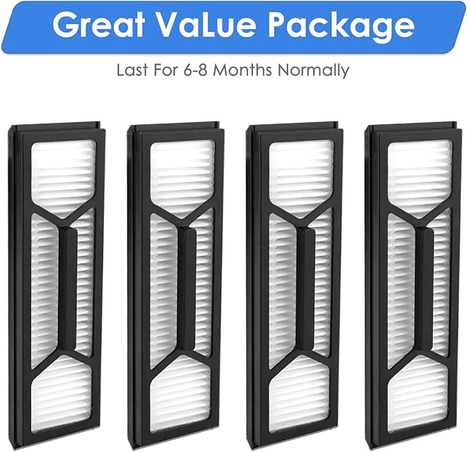 (4 Pack) Omni S1 Pro Replacement HEPA Filters Compatible With Eufy Omni S1 Pro Robot Vacuum Cleaner, Filters Accessories Kit, Filter Kit