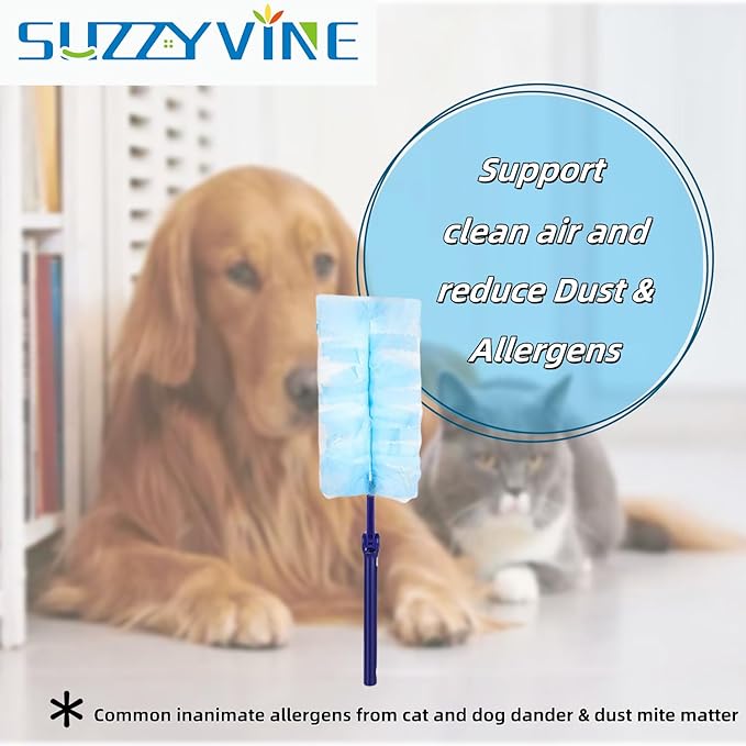 SUZZYVINE Disposable Duster Refills for Swiffer Duster Heavy Duty Electrostatic Duster Heads,Total 20 Count