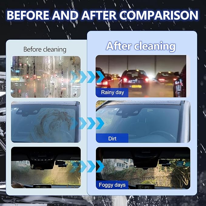 Oil Film Remover for Car Windshields and Windows, New Car Glass Oil Film Cleaner for Paint/Wheels Improve Driving Visibility Universal Anti-Rain Fog Glass Brush (2, Red)