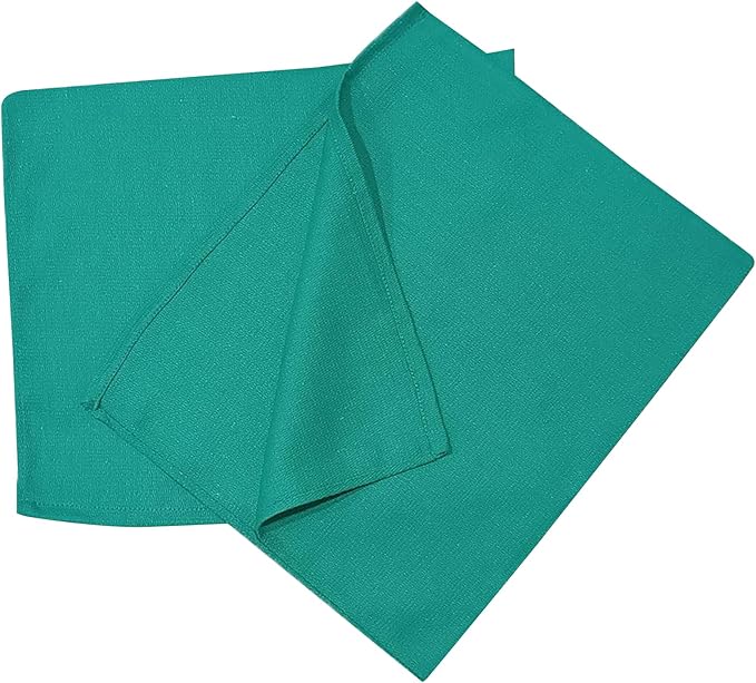 Premium Green Huck Towels – (24 Pack) 15 x 27 inches 100% Cotton Bulk Towel for General Cleaning, Auto Shop, and Hospital Use, Super Absorbent, Machine Washable Cloth
