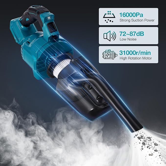 CAMXTOOL Handheld Cordless Vacuum Cleaner for Makita 18V Battery, Portable Wireless Power Vacuum Cleaner, 4 Multi Nozzle, 2 HEPA Filter, Lightweigt Vacuum for Home Pet Hair, Car (Battery NOT Include)