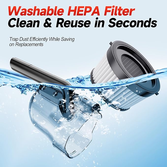 Fledukten Cordless Handheld Vacuum Cleaner Compatible with Milwaukee 18V Battery, 16000Pa Strong Suction, 2 HEPA Filters & 4 Nozzles, Lightweight Portable Vacuum for Car, Home, Garage – Tool Only