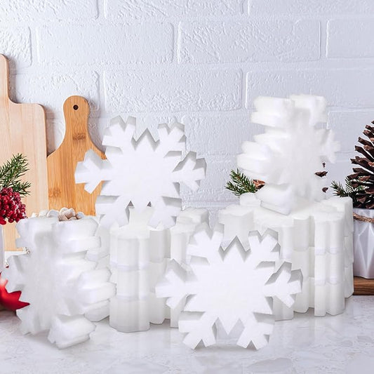 Tioncy 12 Pack Christmas Snowflake Sponges Bulk Dual Sided Scrubber Christmas Kitchen Sponges Dishwashing Non Scratch for Kitchen Accessories Dish Scouring