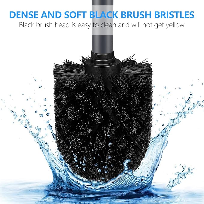 SetSail Toilet Brush, Compact Size Toilet Bowl Brush and Holder Toilet Brushes for Bathroom with Stainless Steel Handle Toilet Cleaner Brush with Durable Scrubbing Bristles, Grey