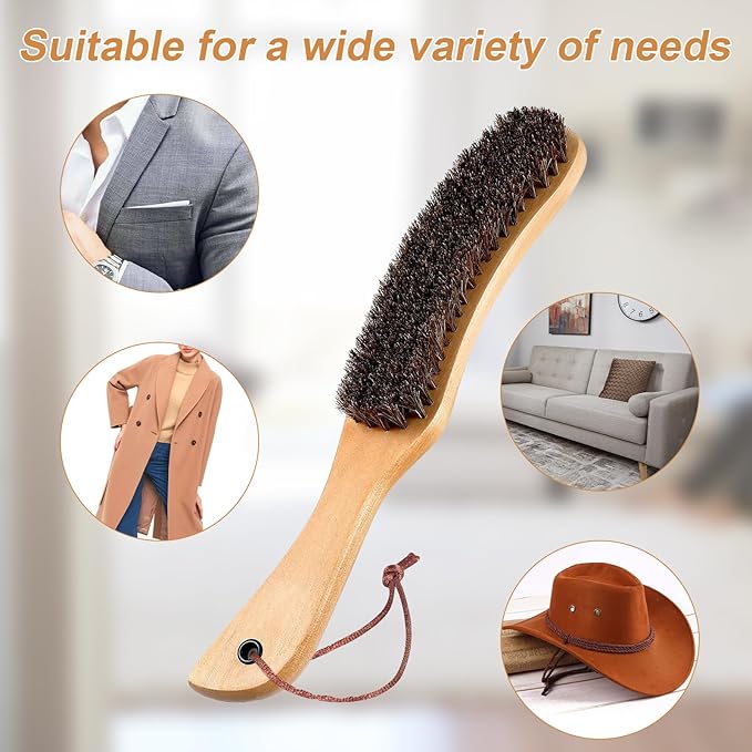 Felt Hat Brush,Felt Hat Cleaner Horse Hair Cowboy Hat Brush Cleaning Kit Hat Brush,Cowboy Hat Cleaner Easily Removes Dust Fuzz and Lint for Shoes Hats,Clothes,Baseball Caps