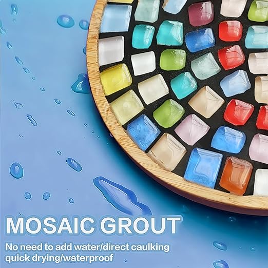 OOTDART Mosaic Crystal Grout, Mosaics Tile Tools, Mosaic Tile Accessories – Essential for Handmade Grouting and Perfect for DIY Craft Projects (Black, 8.8oz)