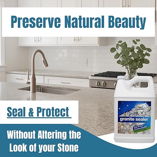 Black Diamond Stoneworks Granite Sealer: Seals and Protects -Marble, Granite, Marble, and Travertine Countertops- Sealer for All Stone Countertops. Enhance Your Stone’s Natural Beauty.