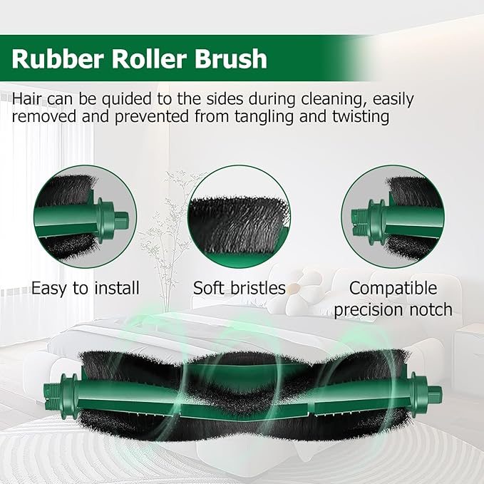 MIXEAL 25 Pcs Replacement Parts for iRobot Roomba 104/105 Vac/ 105 Combo/Vac 2/ (Q0520/Q052) Vacuum, 2 Main Brushes,4 Filters,6 Dust Bags,6 Side Brushes,6 Mop Pads