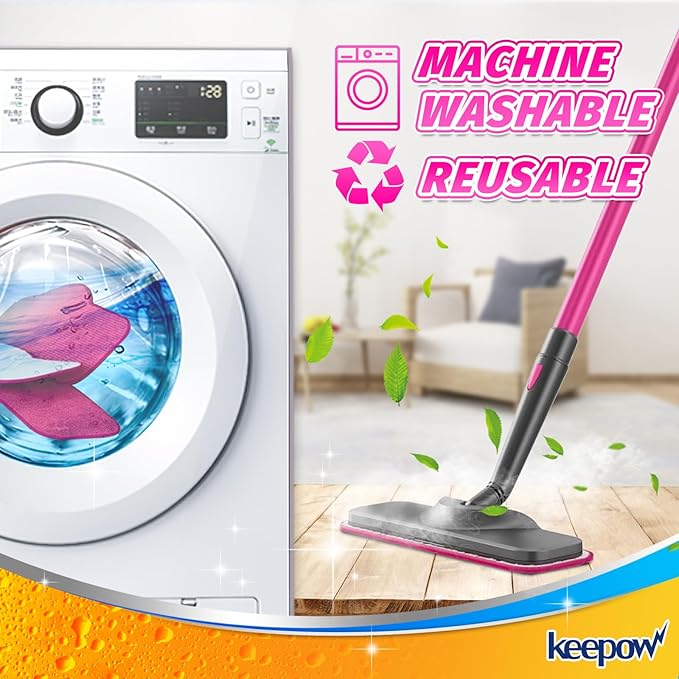 KEEPOW Microfiber Steam Mop Pads Compatible with Schenley Steam Mop 7 in 1, Washable and Reusable Replacement Steam Mop Pads Attachments Fit for Steamer Mop Cleaner SLFCSM064 & SLFCSM063-6 Pack
