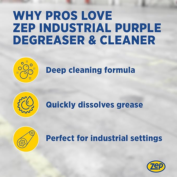 Zep Industrial Purple Cleaner and Degreaser Concentrate - 32 oz (Case of 12) R42310 - Powerful Deep Oil and Grease Cleaning Formula for Machinery, Engine Parts, Shop Floors, and Garages