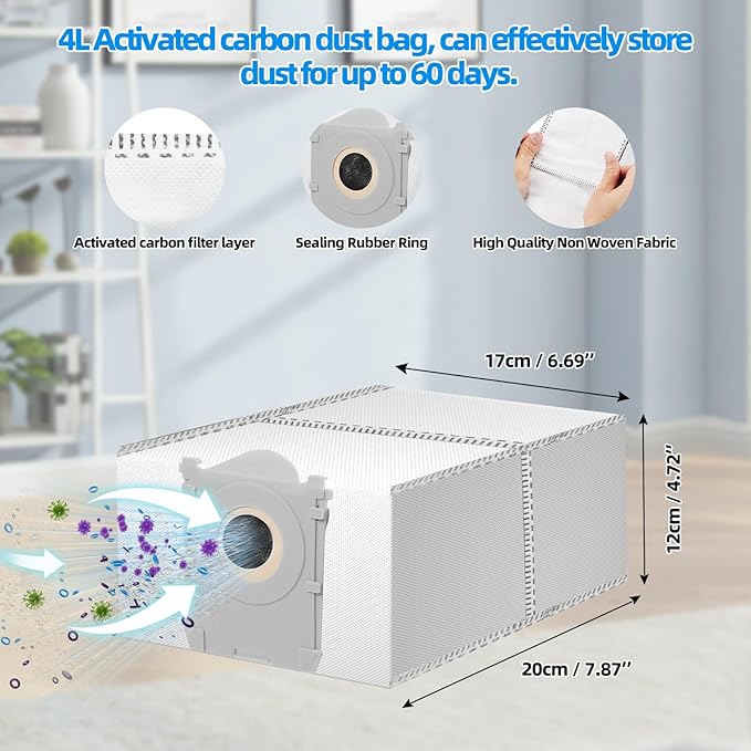 EOVWAEO 22 Pack Accessories Kit for ECOVACS DEEBOT X9 PRO Omni / X9 PRO Robot Vacuum, Replacement 2 Anti Tangle Main Brush 2 Roller Mop 6 Dust Bags 6 Sidebrush 4 Filter 1 Cleaning Brush 1 Screwdriver
