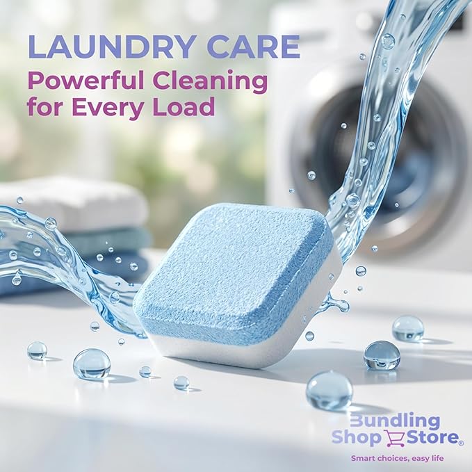 BUNDLING SHOP STORE Active Washing Machine Cleaner Tablets- 24 Pack Deep Cleaning Descaler for HE, Front Load & Top Load Washers, Removes Odor, Limescale & Residue