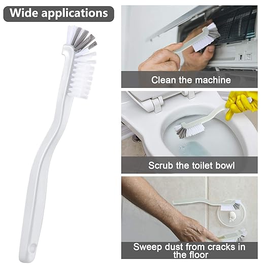 Patelai 4 Pieces Cleaning Brush Sets Small Scrub Brush Household Use for Cleaning Bottle Sink Kitchen Sink Corner Dish Edge Grout Bathroom Sliding Door Window Track(White, Blue)