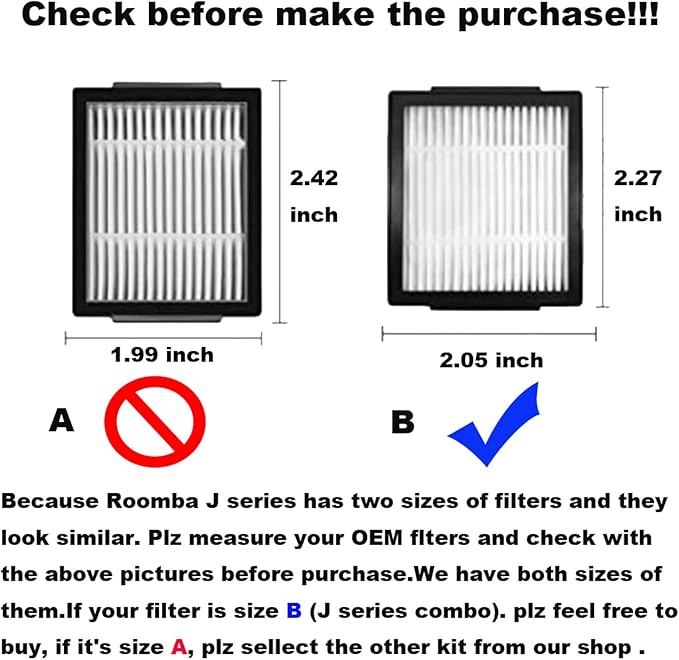 Amyehouse Replacement Parts Main Brushes HEPA Filters & Side Brushes Compatible with iRobot Roomba J7+ Combo, Combo J9+,Combo 10 MAX Vacuum Accessories