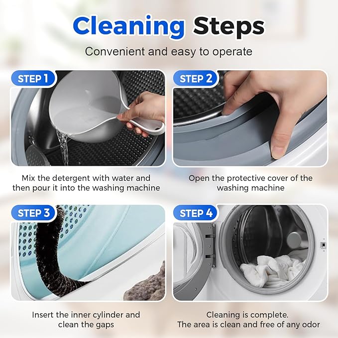 Washing Machine Pipe Cleaning Brush, 2026 New Dryer Vent Cleaner lint Brush, Premium Refrigerator Coil Cleaning Brush Flexible Dryer Lint Cleaner Brush for Home and Laundry Room Use (5)