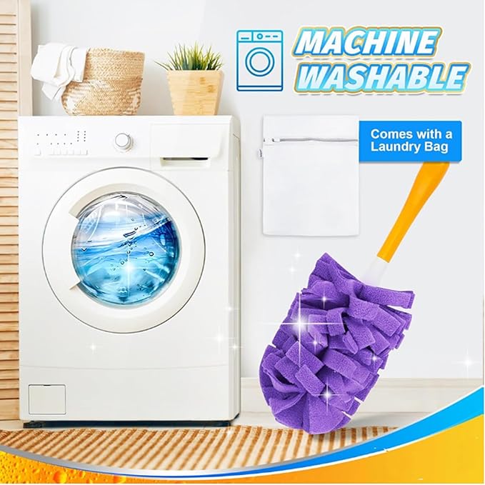 360° Electrostatic Duster Refills for Home Cleaning,Reusable Washable Duster Refills for Hand Duster with Microfiber Dusting Heads