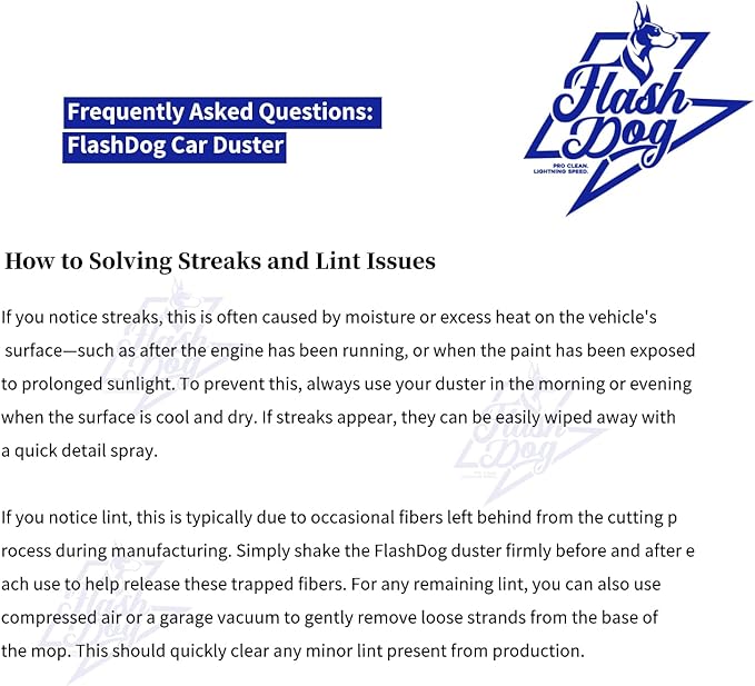 Flash Dog Car Duster Exterior & Interior Duster Aluminum Alloy Extendable Handle and Wax Cotton Strands Scratch-Free Cleaning for Cars, SUVs, RVs | Waterless Dust & Pollen Remover