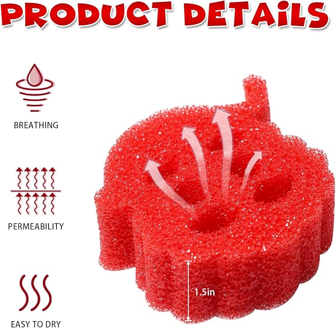 12 Pack Christmas Sponges Christmas Kitchen Decor Christmas Cleaning Sponges Cute Kitchen Scrub Sponges Christmas Tree Non Scratch Temperature Sensitive Scrubbing,Dish Pots and Pans Dishwashing.