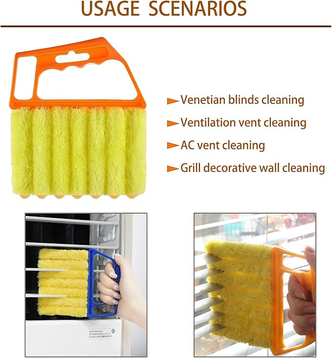 Blind Cleaner Duster Tool, Blinds Cleaner Tool, Extra Washable Blind Duster Sleeve - Microfiber Louver Cleaning Tool for Vents, Air Vent Cleaner and Dusting(2-Pack)