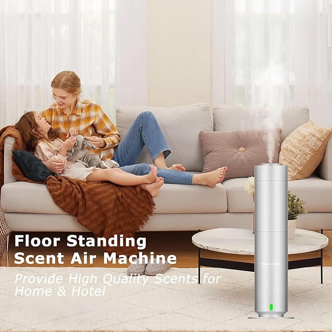 Diffuser Machine for Hotel-Scent Air Machine for Home-Diffusers for Home-Waterless Essential Oil Diffusers-Studio Scent Diffuser-Large Room-Cold Air-Office Fragrance-App Remote Control - Silver
