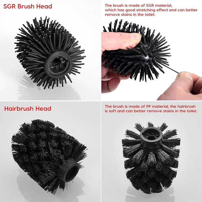 Toilet Bowl Brush Stainless Steel Toilet Brush and HolderSet Toilet Cleaning Brushes Toilet Brushes Holders Toilet Scrubber Brush Accessories to Clean (Brushed)
