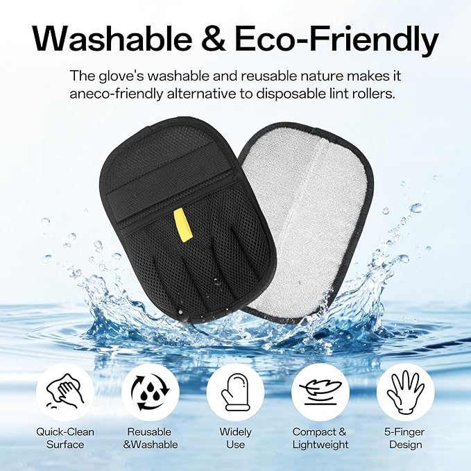 QUJOGA Reusable Pet Hair Removal Glove for Dogs & Cats, Electrostatic Pet Hair Gloves, Pet Hair Remover Tool for Furniture, Carpets, Sofas and Beds(2pcs)