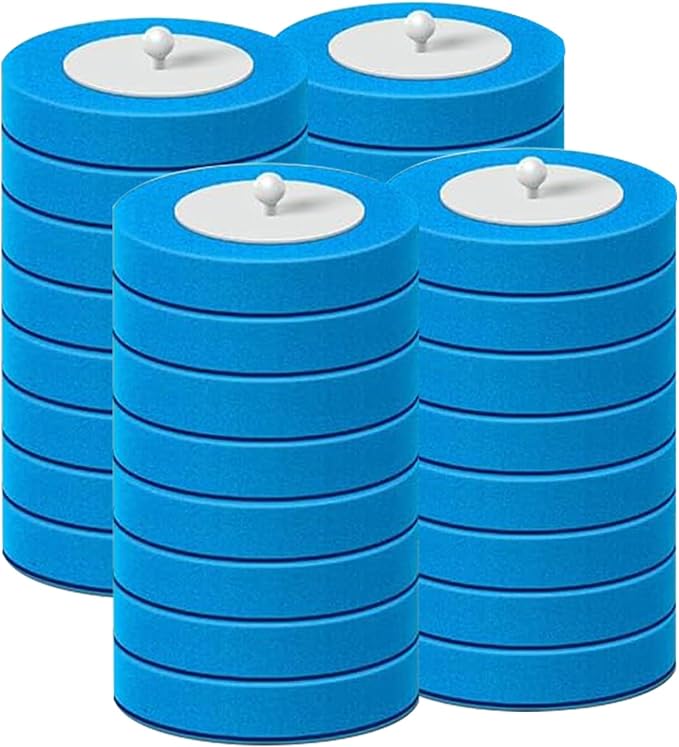 SWIFTIRON Disposable Disposable Toilet Bowl Cleaner Brush, Toilet Brush and Holder Set with Refills, Bathroom Cleaning Supplies (32 Replacement Heads)