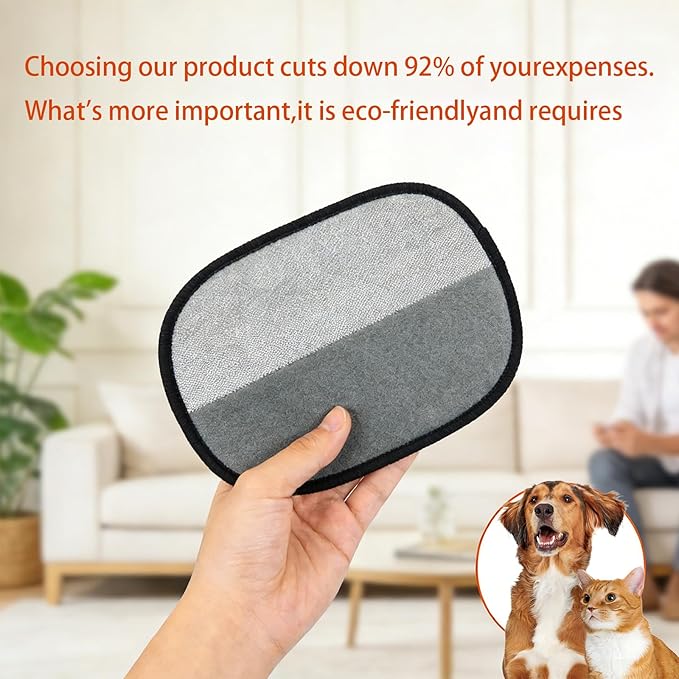 Pawsnheart Pet Hair Removal Glove for Cats & Dogs, Electrostatic Fur Remover Mitt for Furniture Sofa Carpet Car, Reusable Pet Hair Cleaning Glove, Lint Free Dog Cat Hair Cleaner Tool (1 Pcs)