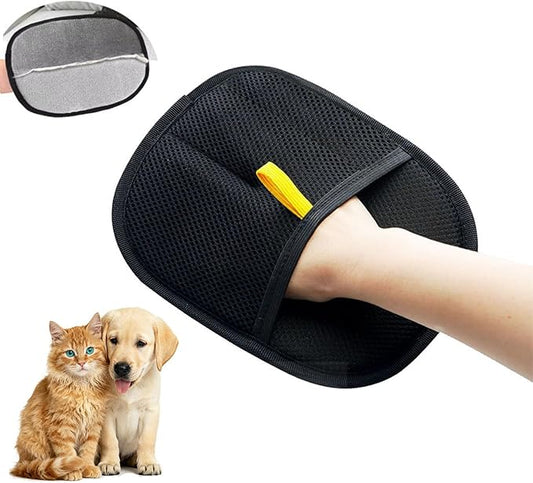 Ruovselz Pet Hair Removal Glove for Dogs & Cats | Reusable Electrostatic Grooming Glove | Double-Sided Pet Hair Remover for Clothing, Couch, Carpet, Car Seat | Comfortable & Adjustable Fit