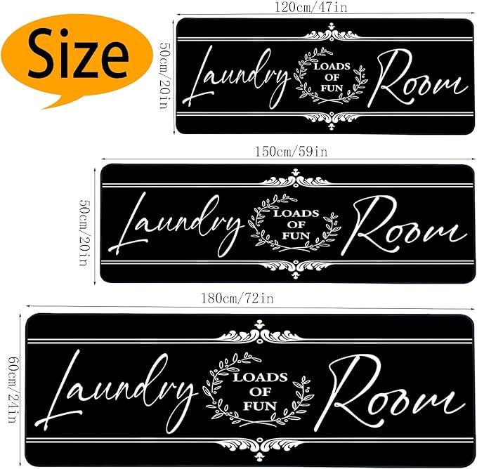 Laundry Room Rug Runner 24"X72" Non Slip Farmhouse Mats Organization and Washable Floor Long Rugs for Laundry Room Accessories Mudroom Kitchen Bathroom Area Rugs Decor