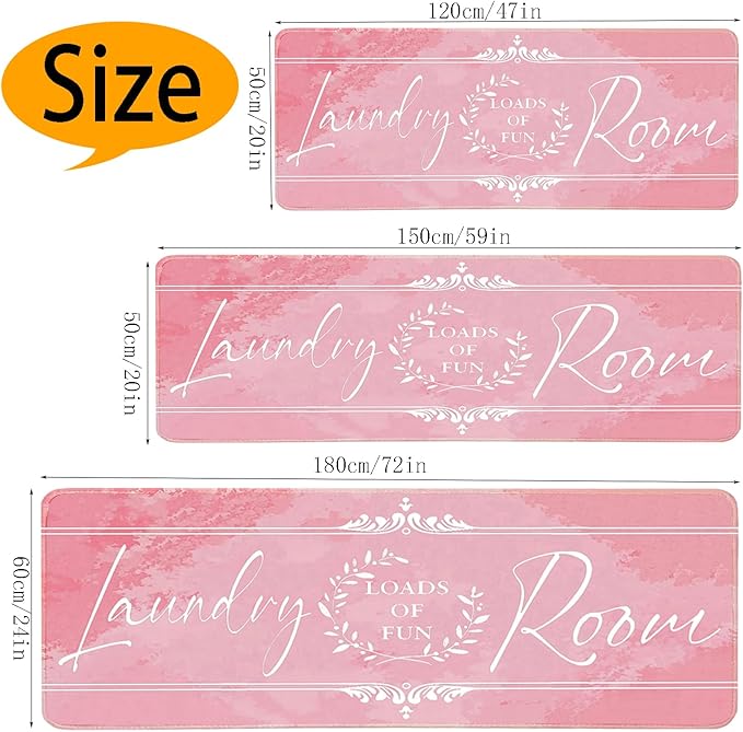 Laundry Room Rug Runner 24"X72" Non Slip Farmhouse Mats Organization and Washable Floor Long Rugs for Laundry Room Accessories Mudroom Kitchen Bathroom Area Rugs Decor