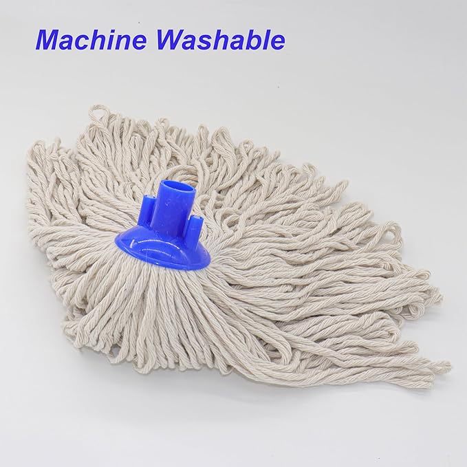 Cotton String Screw on Mop Replacement Head Compatible with All Standard US Threading Pole (Acme 3/4 inch Thread) - 2 PCS