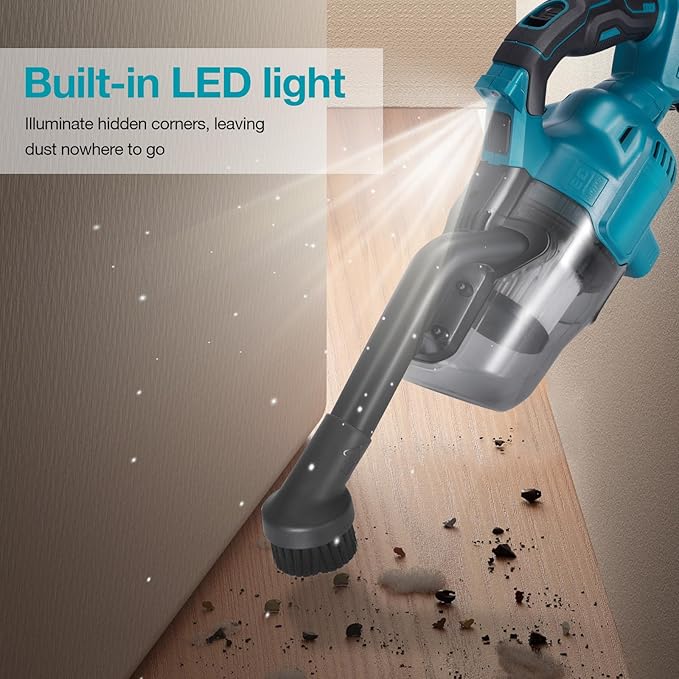 CAMXTOOL Handheld Cordless Vacuum Cleaner for Makita 18V Battery, Portable Wireless Power Vacuum Cleaner, 4 Multi Nozzle, 2 HEPA Filter, Lightweigt Vacuum for Home Pet Hair, Car (Battery NOT Include)