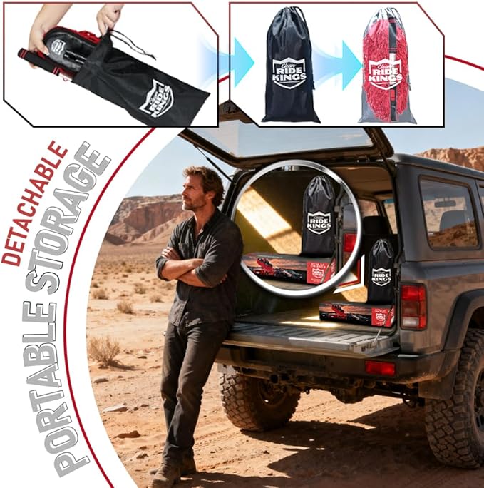 RIDE KINGS Car Duster with Telescopic Handle for Exterior Scratch-Free Cleaning, Auto Dust Remover Set with Small Brush for Dashboard & Interior Detailing