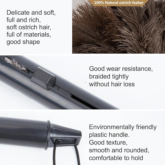 Aldwin Ostrich Feather Duster Retractable 1 Pack,16 inch Genuine Fluffy Natural Handheld Feather Dusters for Cleaning Supplies, Washable,Car, Office, Desk